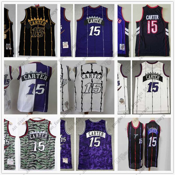 

basketball jerseys retro mitchell and ness basketball 15 vince carter 96-97 competition season quality, Black;red