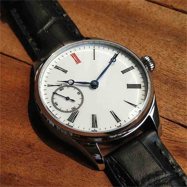 

superclone lw watch literary seagull vakuy twelve 40mm mechanical st3600 movement watch roman red fashion enamel face retro mens business vz, Slivery;brown