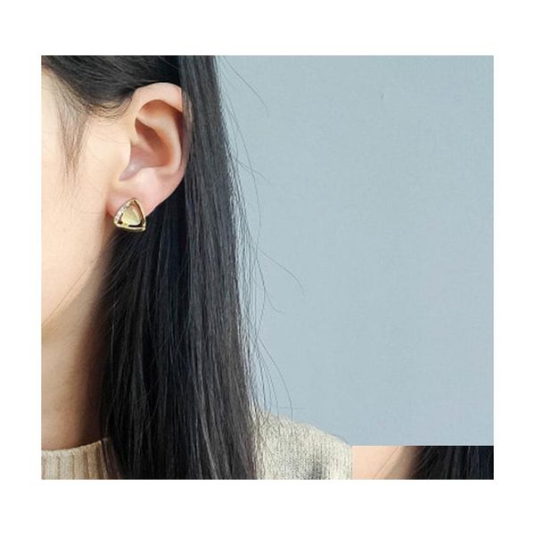 

stud geometric hollow triangle opal stud earrings 925 sier needle earring lady party wedding lovers gift engagement luxury jewelry f dhnar, Golden;silver