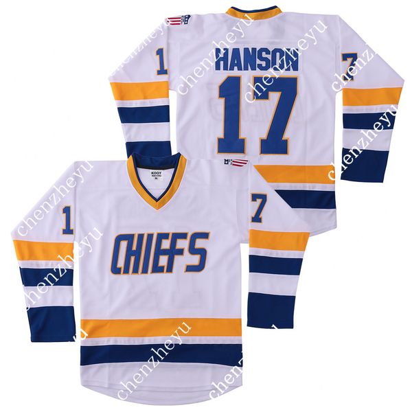 

965283 hanson brothers #17 charlestown chief slap swhite hockey jersey, Black;red