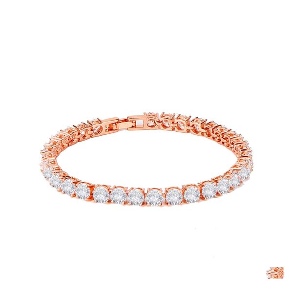 

charm bracelets 3a zircon womens bracelet stainless steel crystal elegant temperament birthday holiday gift drop delivery jewelry bra dhfem, Golden;silver