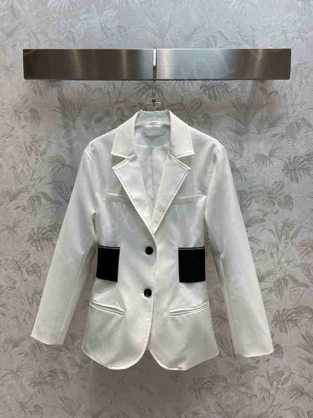 

luxury womens blazers retro shawl collar fashion long sleeve jacket temperament office brand high-end designer women clothing a1, White;black