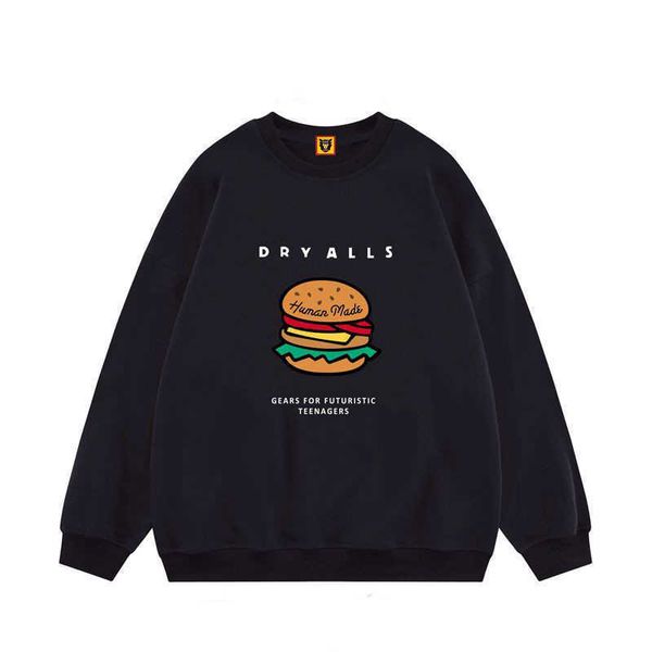 

designer luxury human make classic funny print crew neck sweater for men and women autumn thin couple made pullover long trendsleeve shirt, Black