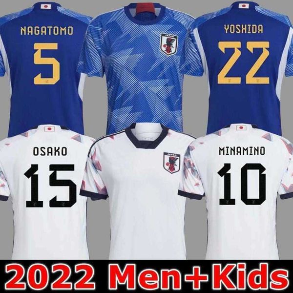 

japan 2022 world cup soccer jersey tsubasa 2023 atom japanese 22/23 football shirt honda kagawa okazaki men kids kit fans palyer version car, Black;yellow