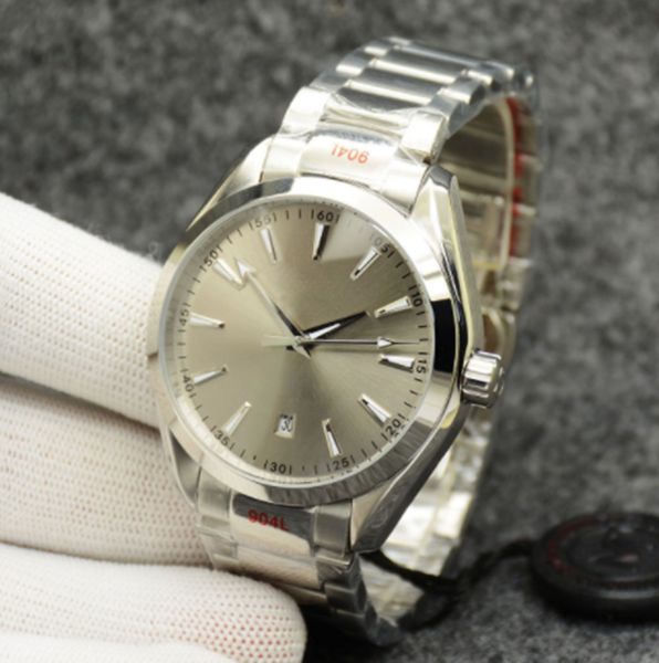 

luxury aqua terra ryder cup watch grey dial 42mm automatic mechanical stainless steel glass back sports sea mens watches expedition gratuite, Slivery;brown