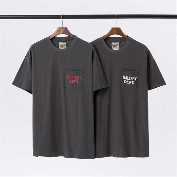 

designer mens t-shirts gallerydept dept classic letter slogan printed round neck pocket short sleeve tshirt the same as many stars, White;black