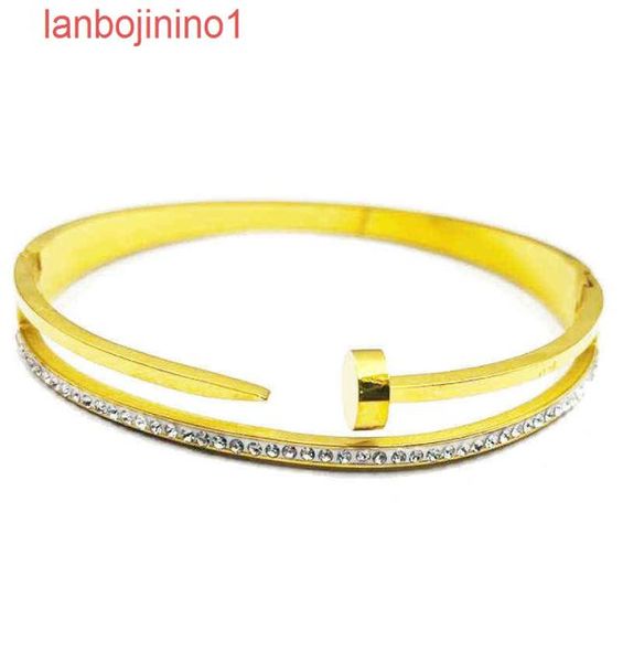 

designer carti bracelets new doublelayer mud drill nail buckle stainless steel women039s full 8r0g1234714, Silver
