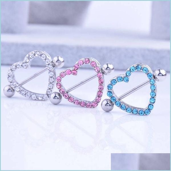 

nipple rings rhinestone sier stainless steel hypoallergenic doublelayer diamond love milk beautif cute jewels amazing flower dhgarden dhcps, Silver
