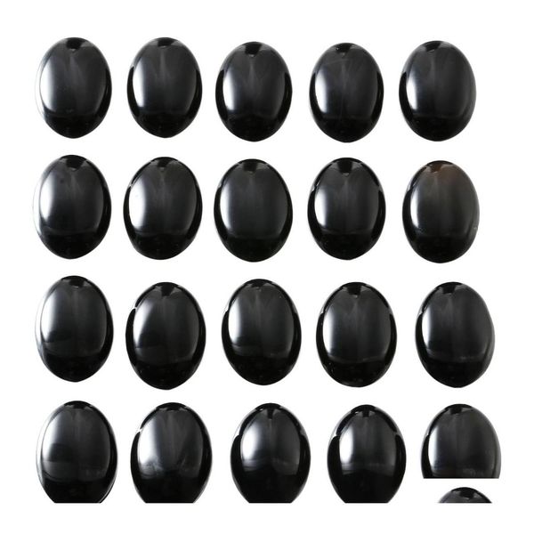 

loose gemstones natural black onyx oval flat back gemstone cabochons healing chakra crystal agate stone bead cab ers no hole for jew dhpzh