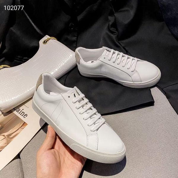 

new mens veja v-10 leather extra sneakers women esplar calfskin trainers fashion white low-chaussures breathable running shoes us4-11 adadas, Red;white