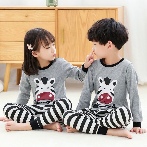 

pajamas autumn winter kids sets baby girl clothes boys pyjamas girls pijamas sleepwear childrens long sleeve tshirtpants 221124, Blue;red
