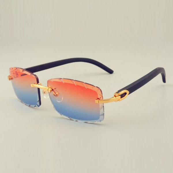 

balck wooden legs sunglass 8100915 with cut lens 3.0 thickness 56mm, White;black