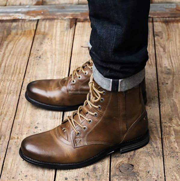 

boots men boots autumn exquisite zip ankle handmade round toe low heel males shoes fashion leather concise leisure design boots 221123, Black