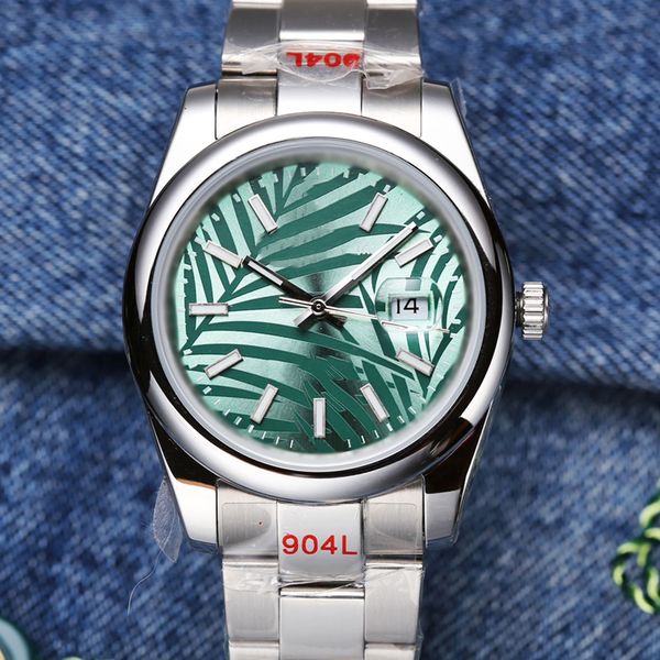 

new style mens luxury watches silver case green dial japan 8215 movement sapphire glass automatic movement waterproof watch 904l serial numb, Slivery;brown