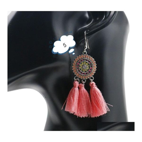 

charm bohemia charm tassel earrings womens lightweight jewelry hand woven geometric long pendant drop delivery dheom, Golden