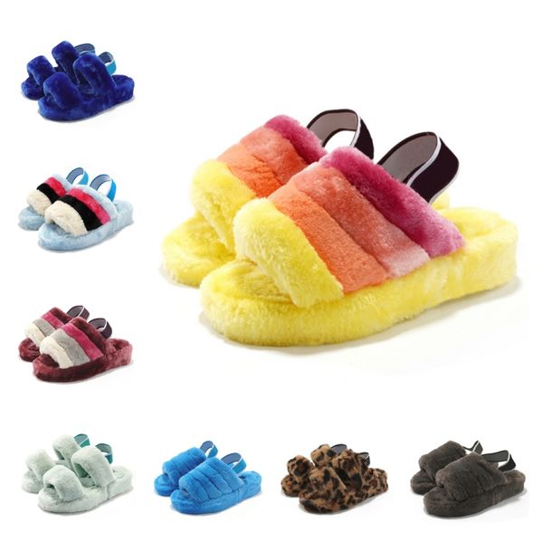 

women furry sandals australia slippers warm fur slide cozette shearling slides australian womens winter shoes designer fuzzy sandal plush sa, Black