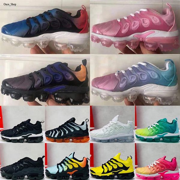 

kids tn plus designer shoes sports running children boy girls trainers sneakers classic outdoor toddler size 24-352122, Black