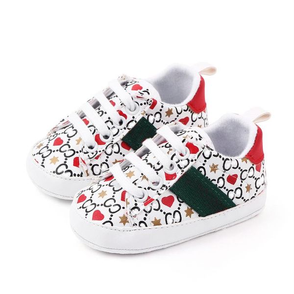 

baby shoes newborn boys girls heart star first walkers kids toddlers lace up pu sneakers prewalker white shoes310c