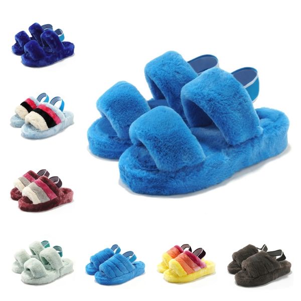 

design slippers slides sandals for ladies plush women shoes black winter soft furry pink fur grey white colorful shoe size eur 36-41
