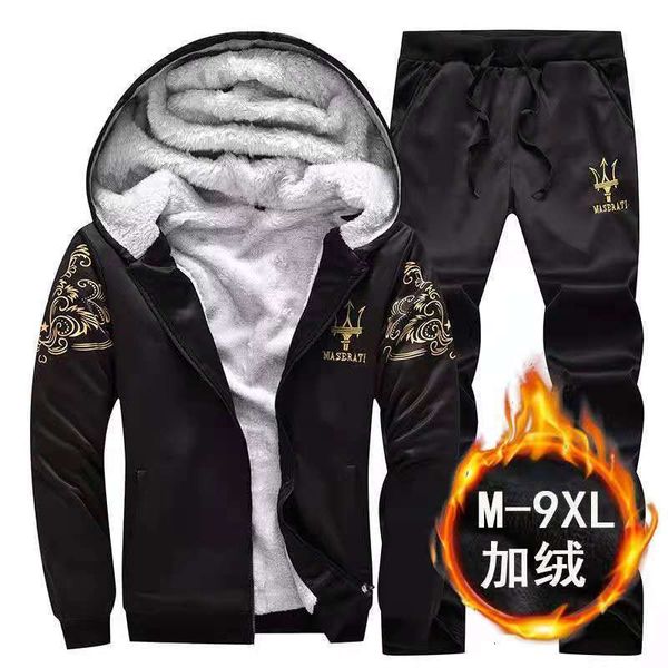 

mens tracksuits 35140kg mens plush thickened autumn and winter long sleeve coat sports leisure oversized 221124, Gray