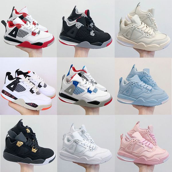 

dh jumpman 4 kids basketball shoes boy girl sneaker white black grey khaki baby trainers outdoor children eur 26-35 with box