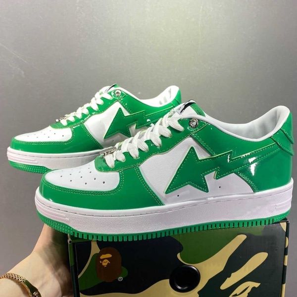 

men 's casual shoes sk8sta baped women 's sports shoes designer bapestas soft leather white black green red orange
