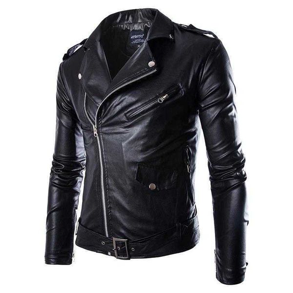 

men fashion pu leather jacket spring autumn new british style men leather jacket motorcycle jacket male coat black brown m-3xl