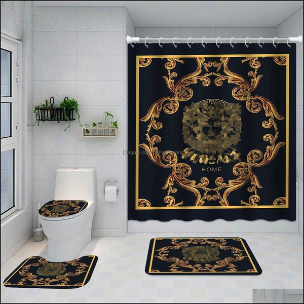 

bathroom shower curtains accessories bath home garden chic floral printed fl letters designer mats 4 piec dhjaw