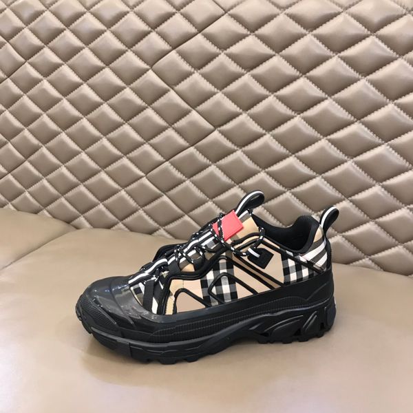 

designer sneakers men shoes print check trainer platform trainers striped sneaker vintage suede shoe, Black