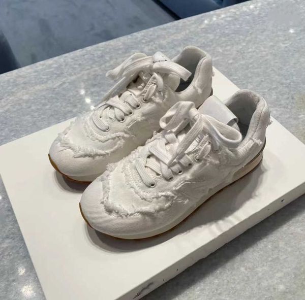 

dress shoes mu designer co branded khaki sneakers women 2022 summer new letter n raw canvas versatile small white shoes, Black