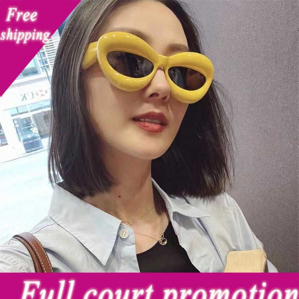 

designer sunglasses new luo yijia ins net red with the same personality dudu double lip design lw40097, White;black