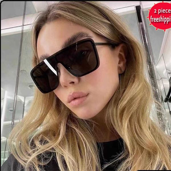 

luxury fashion trends 60%off design sunglasses new large frame thin face one-piece sunglass sl364 star online red same personalized mask sun, White;black