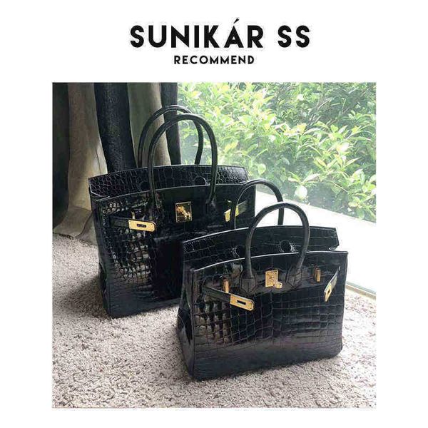 

designer handbag birkins bag herme handbags crocodile skin leather women's cowhide bag versatile have logo l04w