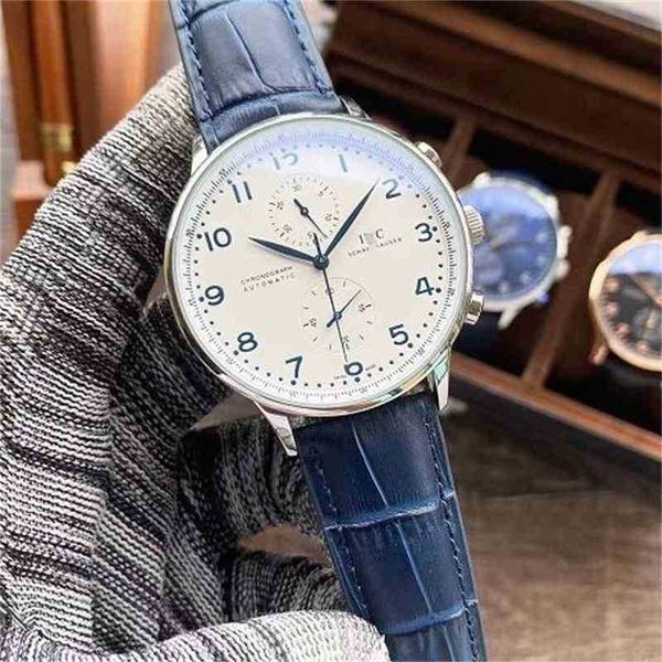

lw fully automatic men's watch mechanical portuguese seven multifunctional dial travel time accurate waterproof, Slivery;brown