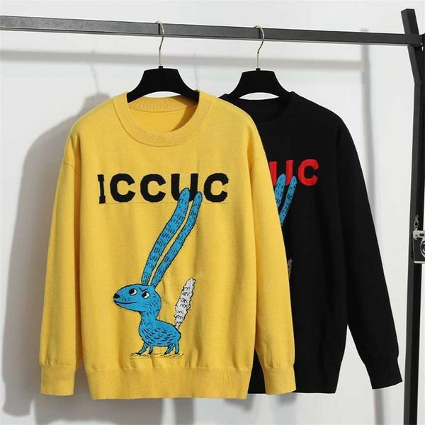 

mm oversize sweater women's autumn winter new embroidery outwear underlay, Black