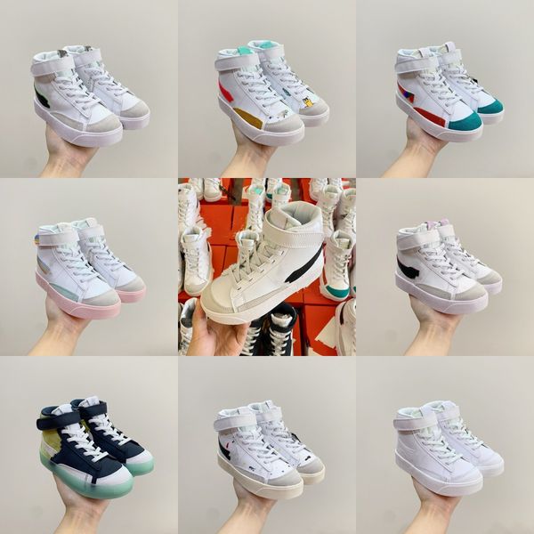 

infant kids blazer mid casual shoes 77 vintage low black thermal white indigo multi color pink foam pacific blue high boots brown boy traine