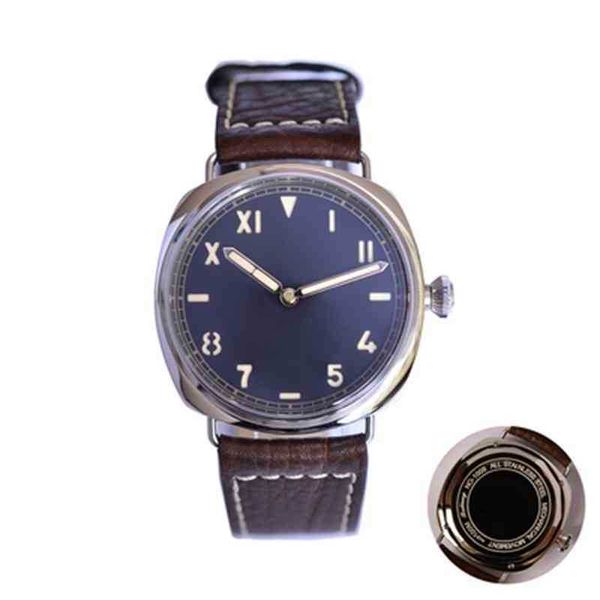 

luxury iwc pilot watch mechanical automatic wristwatch steel waterproof italian military style classic sapphire glass mens fashion, Slivery;black