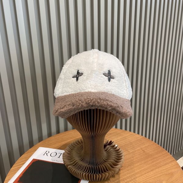 

new baseball cap autumn and winter lamb wool warm all-matching contrast color fashion letters peaked caps, Blue;gray