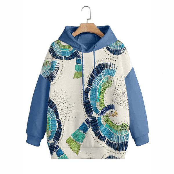 

women's hoodies sweatshirts casual colorblock bird print hoodie longsleeved autumn winter pullover streetwear baggy tracksuit s3xl 221, Black