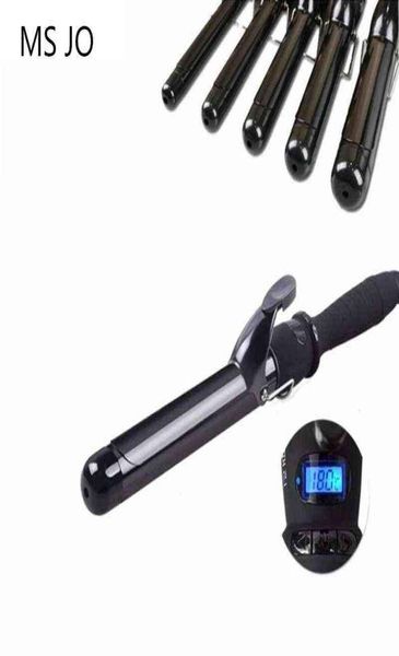 

professional electric hair curler waver temperature adjustment curling iron wand 2238mm lcd screen 2112241667947, Black