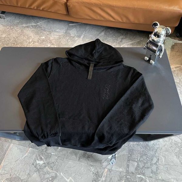 

fashion designer hoodies chromes heartss mens pullover quality croissant dark embroidery jacquard hoodie men women long sleeves coat luxury, Black
