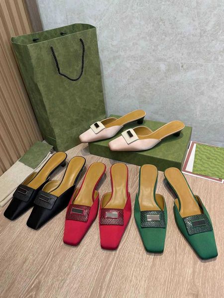 

2023ss designer new tiger women's princetown slipper horsebit detail leather sole elongated toe size 35-42, Black