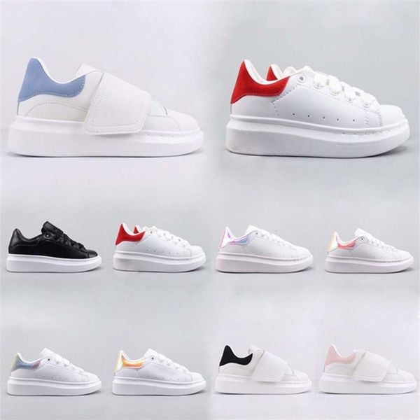 

kids fashion shoes white red black dream blue single strap outsized sneaker rubber sole amcqs soft calfskin leather lace-up traine224f