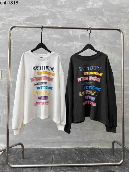 

welldone artistic neon bullet screen round neck plush sweater, Black