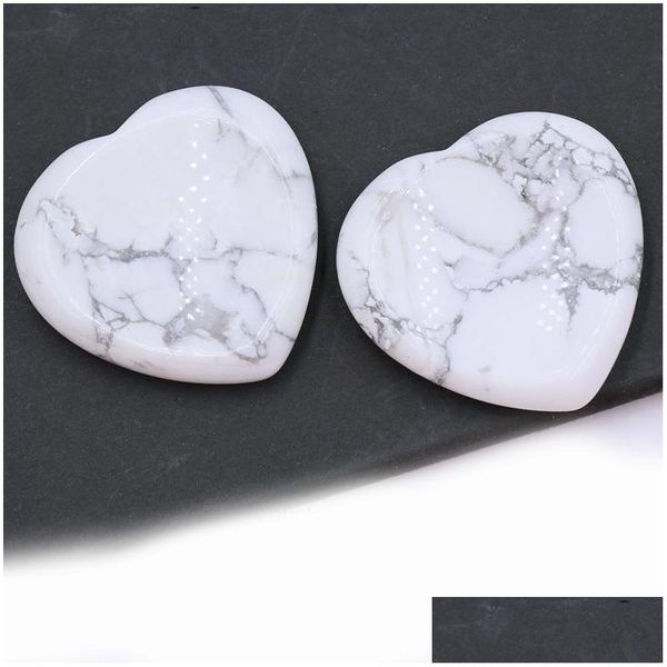 

stone 40mm natural howlite pocket palm thumb healing crystal heart love worry stones reiki ncing crystals and stone drop delivery jew dhqcz, Black