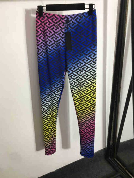 

yoga pants women leggings gradient labyrinth print sweatpants elastic slimming leggings luxury designer womens clothing 0912, Black