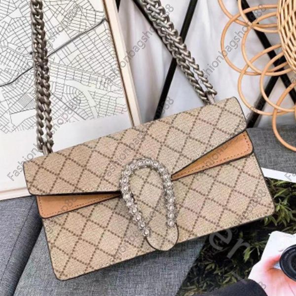 

classic luxury chain bags fashion dionysus tiger head buckle plaid flower brand wallet vintage ladies brown leather handbag designer shoulde