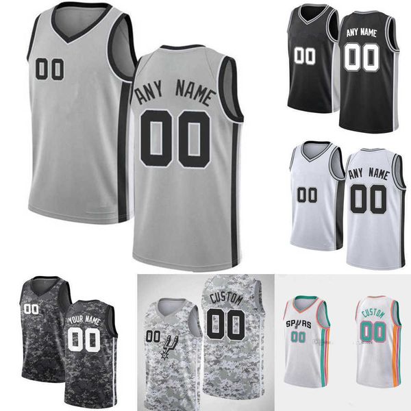 

basketball jerseys 75th custom men women youth san antonio''spurs''1 lonnie walker iv 15 joe wieskamp 35 romeo langford, Black;red