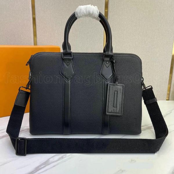 

takeoff briefcase business bag aerogram grained leather mens handbag with jacquard strap designers shoulder bag m59159