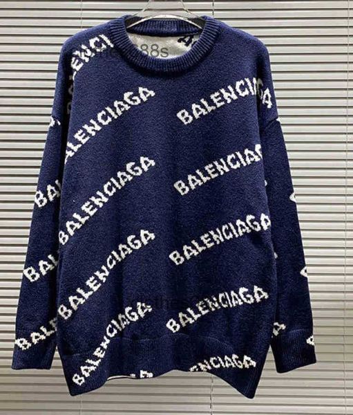 

designer men's sweater balencigas hoodies women sweaters 2022 new fashion paris knitted sweater letter jacquard casual loose luxury wom, White;black
